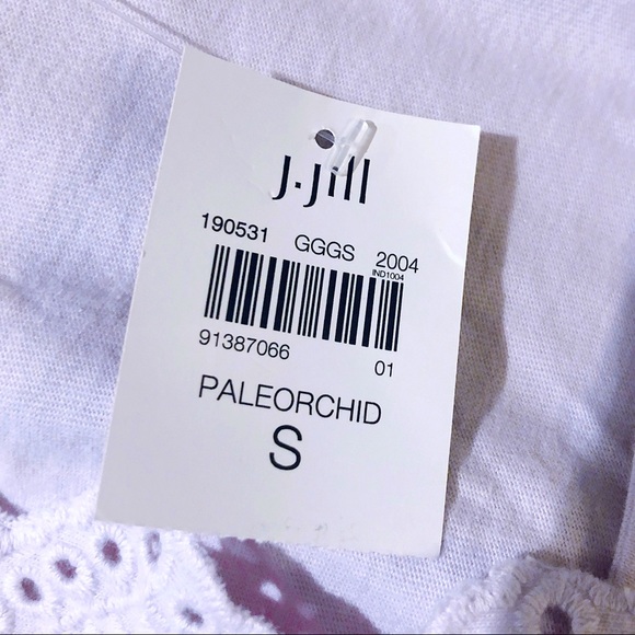 J.Jill Caroline Square Boat Neck Top Lavender Pale Orchid Size S NWT - Picture 7 of 8